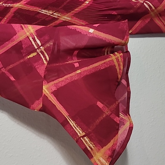 Y2K Catherines Sheer Beaded Tunic Top Size 2X Red Bell Sleeve Whimsigoth Boho - Picture 4 of 13